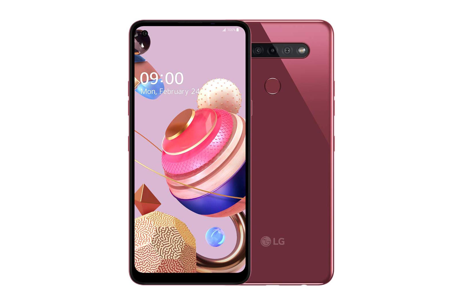 LG K51S Pink LMK510EMW-Pink - widok z przodu