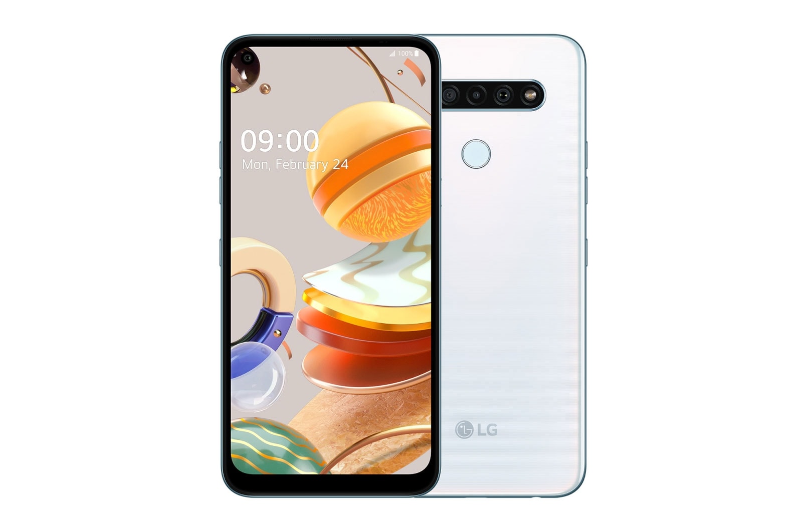 LG K61 White LMQ630EAW-White - widok z przodu