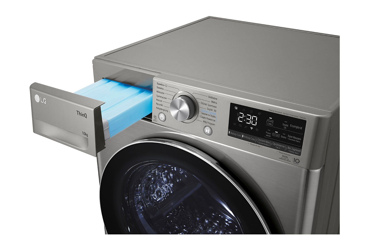 LG Suszarka LG | 10 kg | ThinQ | Programy antyalergiczne  | DUAL Inverter Heat Pump™ | Automatyczne czyszczenie skraplacza | RC10V9PV2W, RC10V9PV2W
