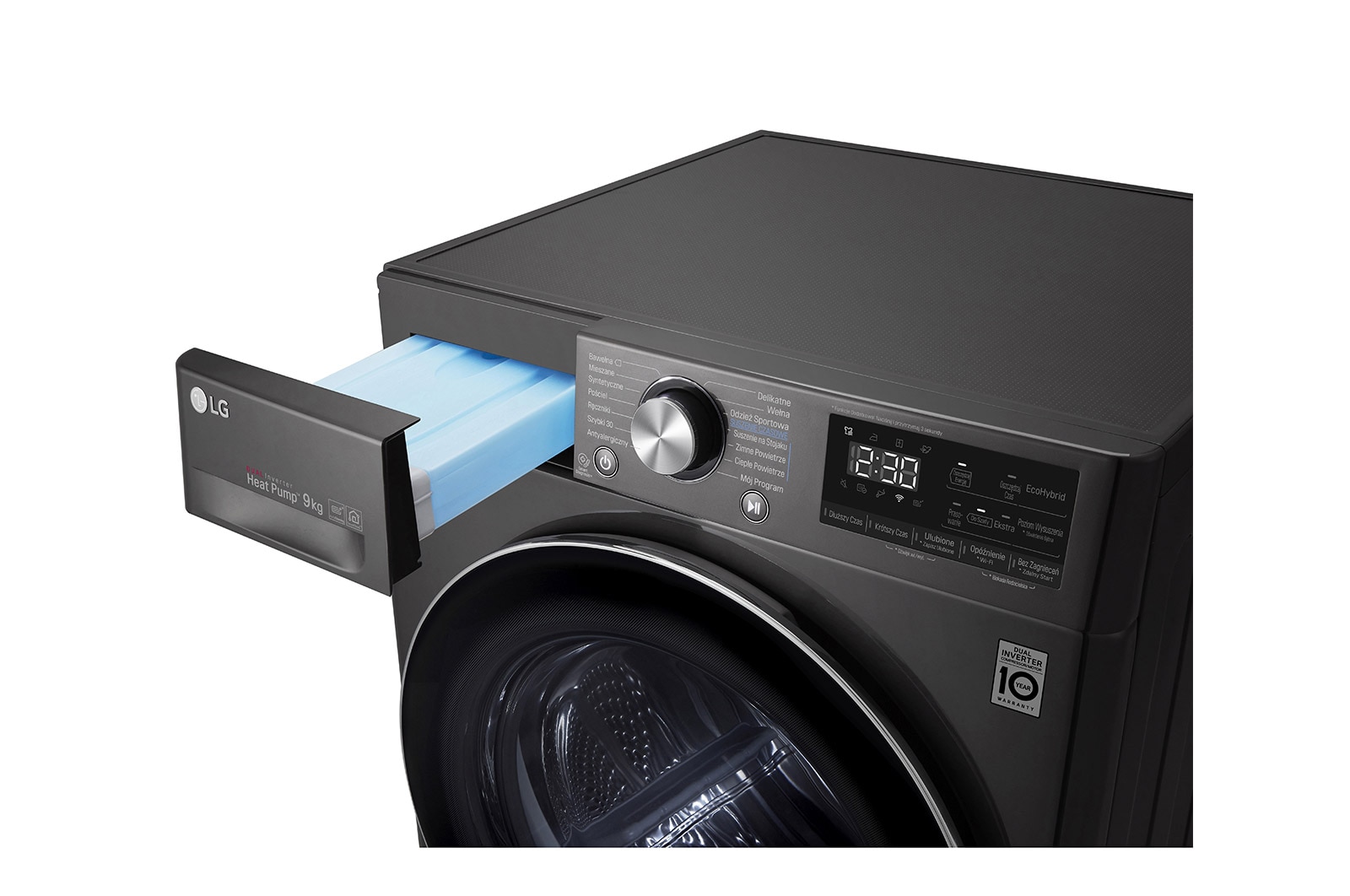 LG Suszarka LG |czarna| 9kg | ThinQ| RC90V9JV2W, RC90V9JV2W