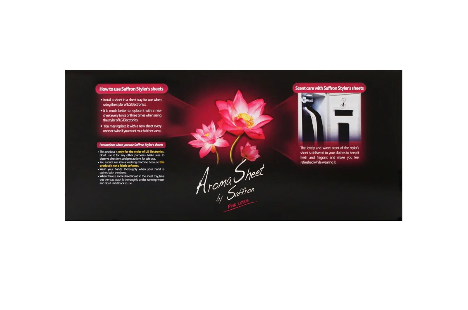 LG Chusteczki zapachowe Pink Lotus do szafy parowej LG Styler™ – AGM73611309, AGM73611309