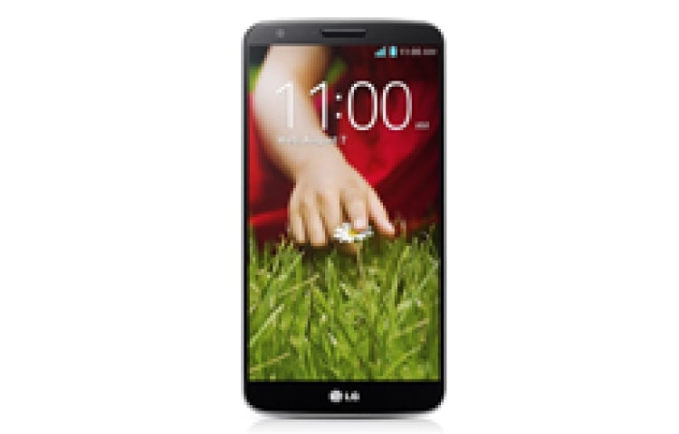 LG G2, Smartfon 4G LTE, Wyświetlacz IPS 5.2&#39;&#39; FULL HD, Szybki procesor 2.26Ghz, Pojemna bateria, Rewolucyjne wzornictwo G2 - widok z przodu