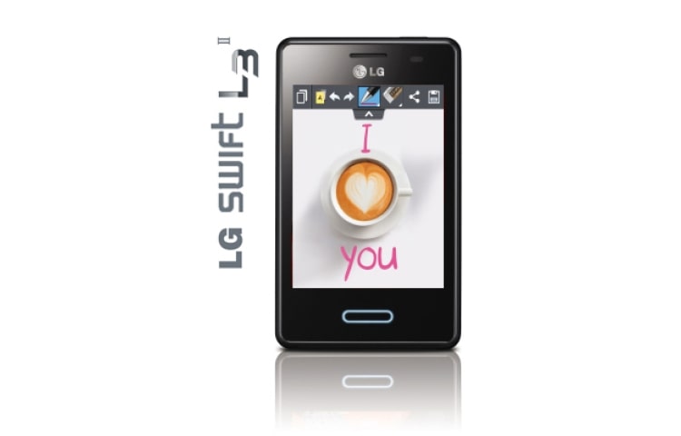 Wyświetlacz IPS 3.2”, Bateria 1540 mAh, Aparat 3,2 Mpix, Quick Memo, Safety Care, LG Swift L3 II - widok z przodu