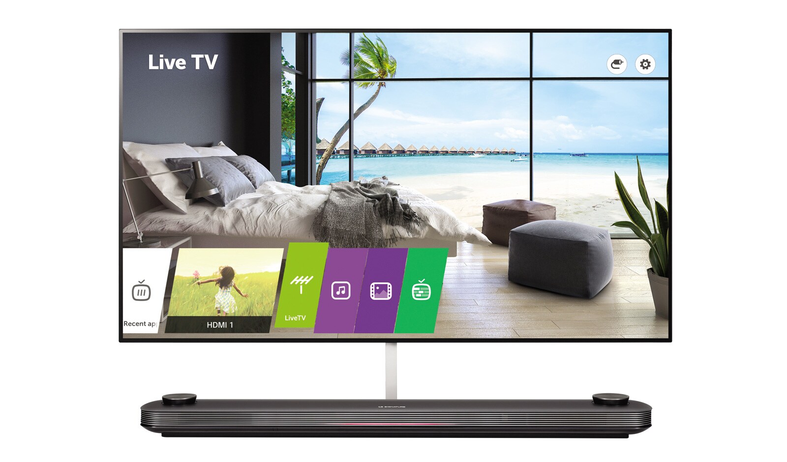 Telewizor hotelowy OLED Wallpaper z nowoczesnym rozwiązaniem opartym na IP 65EV960H - widok z przodu