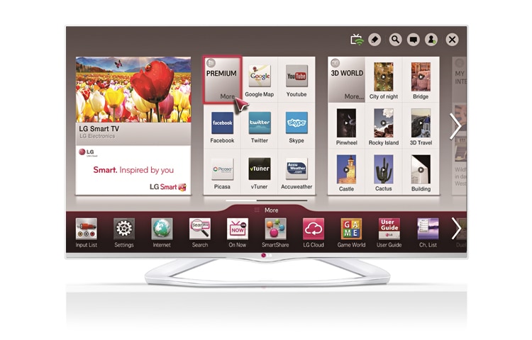 LG 42 inch CINEMA 3D Smart TV LA667S 42LA667S - widok z przodu
