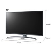 LG Telewizor LG 43” UHD 4K 2020 AI TV ze sztuczną inteligencją, DVB-T2, 43UN7400, 43UN74003LB