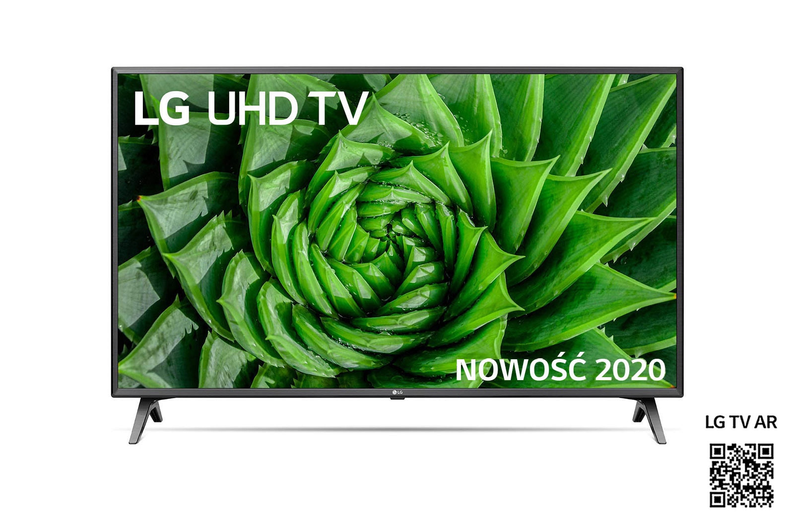 Telewizor LG 43” UHD 4K 2020 AI TV ze sztuczną inteligencją 43UN8000 43UN80003LC - widok z przodu