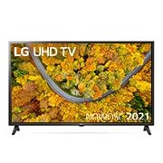 Telewizor LG 43” UHD 4K 2021 AI TV ze sztuczną inteligencją, DVB-T2/HEVC, 43UP7500 43UP75003LF - widok z przodu