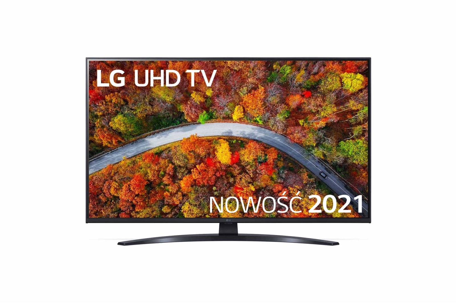  Telewizor LG 43” UHD 4K 2021 AI TV ze sztuczną inteligencją, DVB-T2/HEVC, 43UP8100 43UP81003LR - widok z przodu