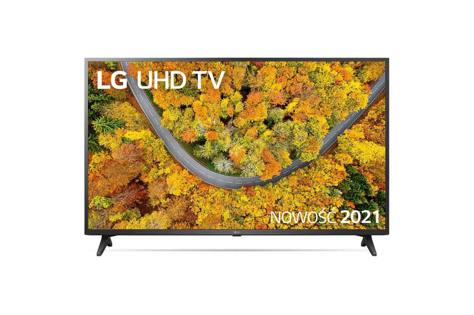 Telewizor LG 50” UHD 4K 2021 AI TV ze sztuczną inteligencją, DVB-T2/HEVC, 50UP7500 50UP75003LF - widok z przodu
