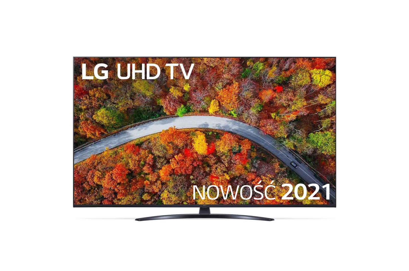  Telewizor LG 50” UHD 4K 2021 AI TV ze sztuczną inteligencją, DVB-T2/HEVC, 50UP8100 50UP81003LR - widok z przodu