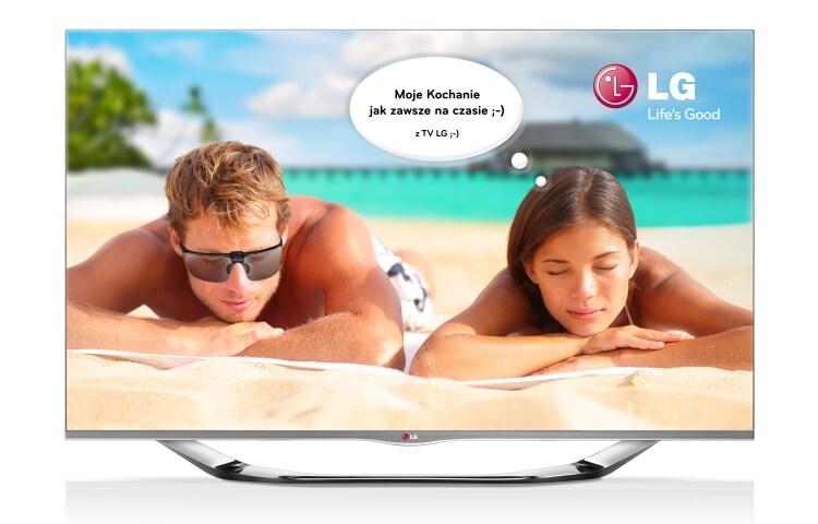 LED PLUS, 55&#34;, FULL HD, IPS, 400HZ MCI, SMART TV, CINEMA 3D 55LA691 - widok z przodu