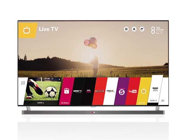 55&#34;, FULL HD 1080P, WEB OS SMART TV, CINEMA 3D, PANEL IPS, 1000 HZ MCI  55LB870V - widok z przodu