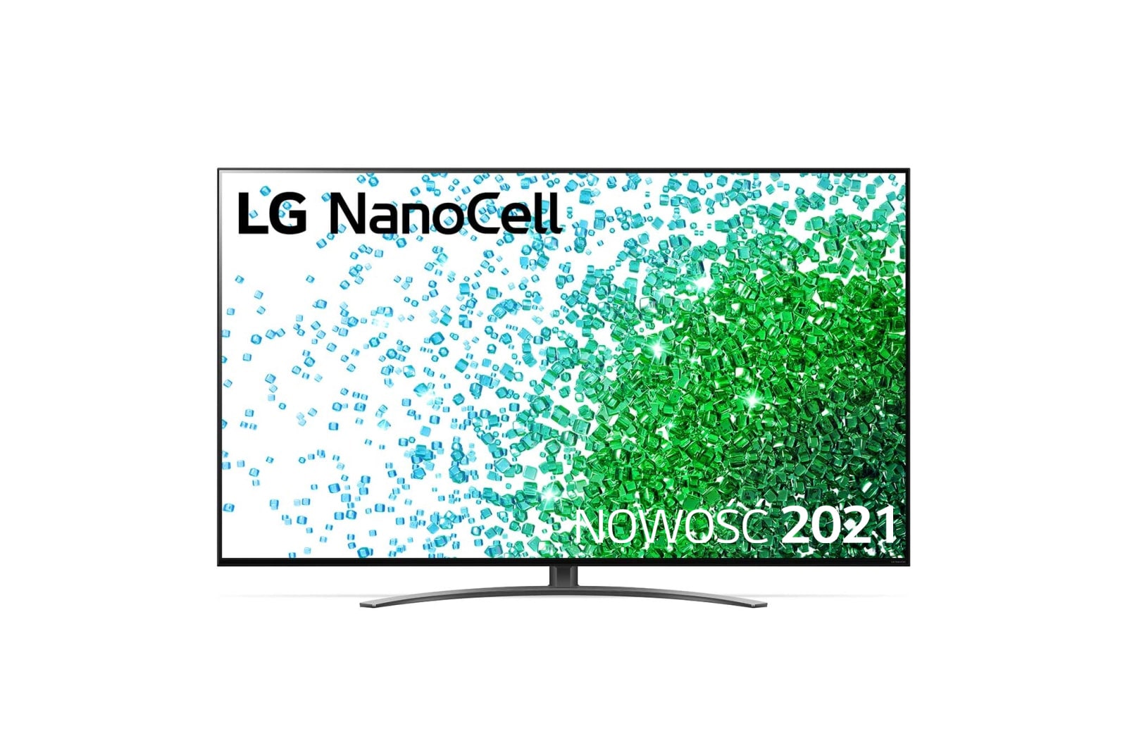 Telewizor LG 55” NanoCell 4K 2021 AI TV ze sztuczną inteligencją, DVB-T2/HEVC, 55NANO81 55NANO813PA - widok z przodu