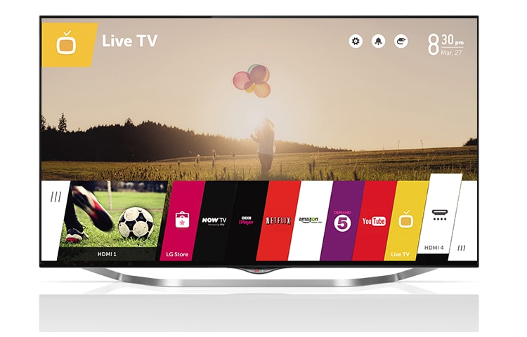 55&#34;, 4K ULTRA HD, WEB OS SMART TV, CINEMA 3D, PANEL IPS, 1000 HZ UCI  55UB850V - widok z przodu