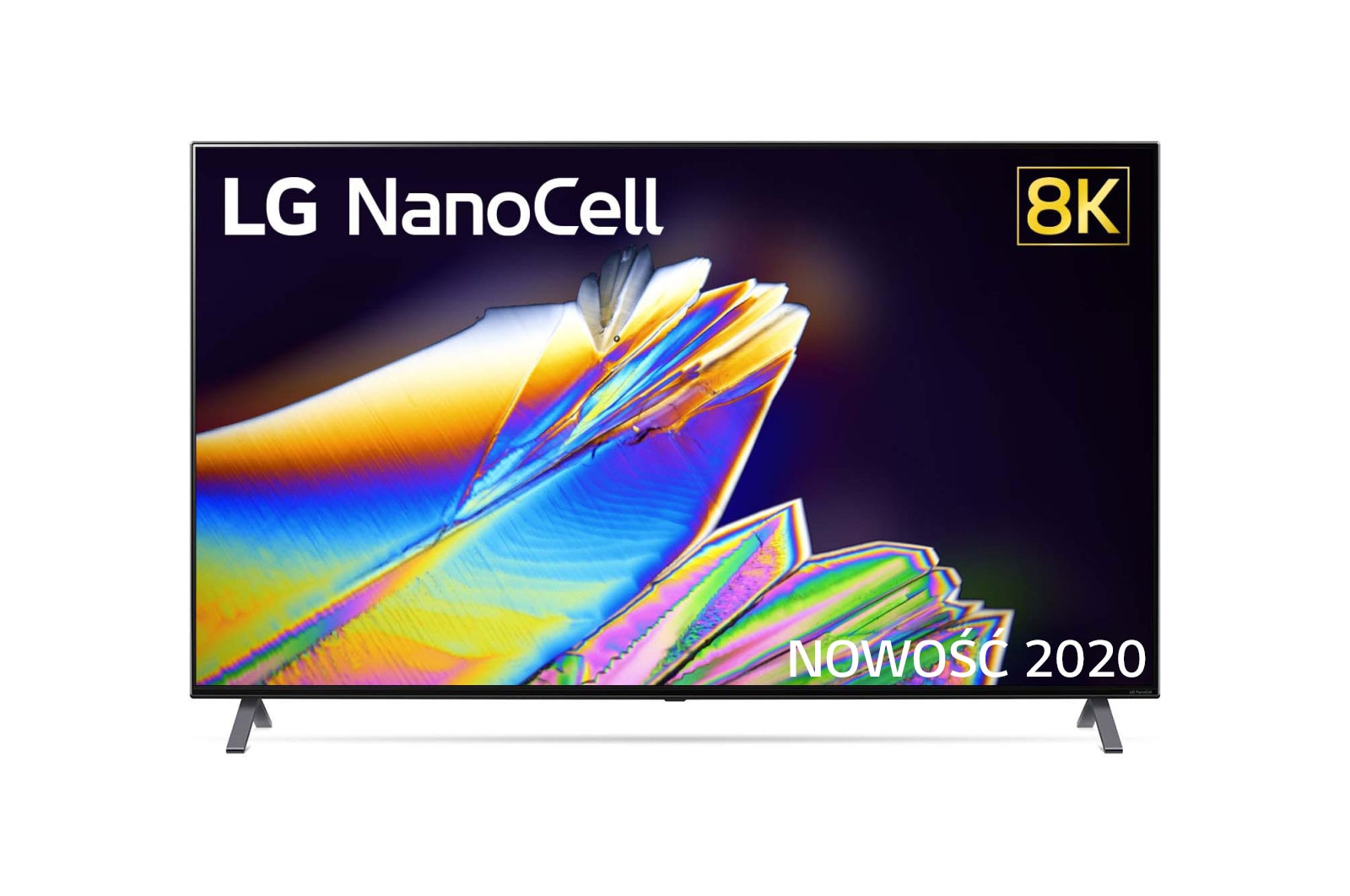 Telewizor LG 65” NanoCell 8K 2020 AI TV ze sztuczną inteligencją, DVB-T2, 65NANO95 65NANO953NA - widok z przodu