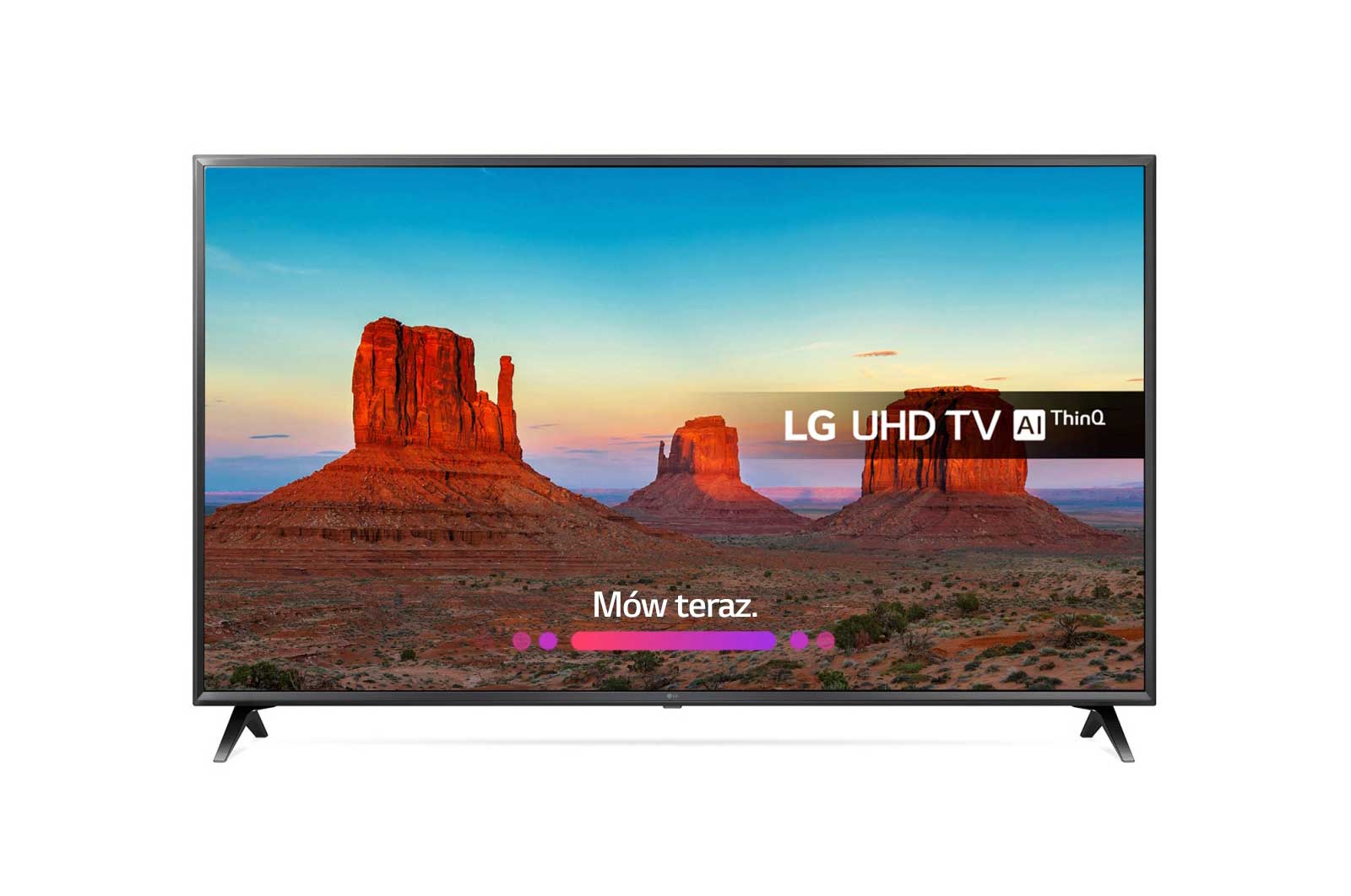 Telewizor LG 65” 4K UHD Smart TV HDR AI TV ze sztuczną inteligencją 65UK6300 65UK6300MLB - widok z przodu