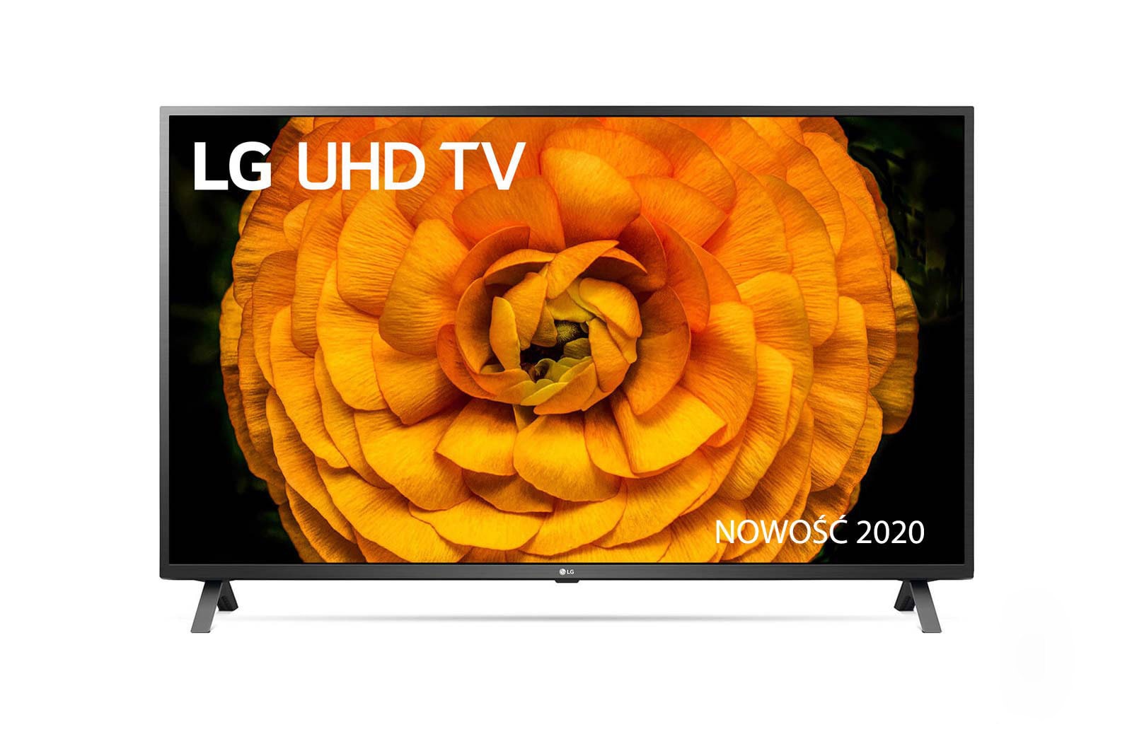 Telewizor LG 65” UHD 4K 2020 AI TV ze sztuczną inteligencją, DVB-T2, 65UN8500 65UN85003LA - widok z przodu