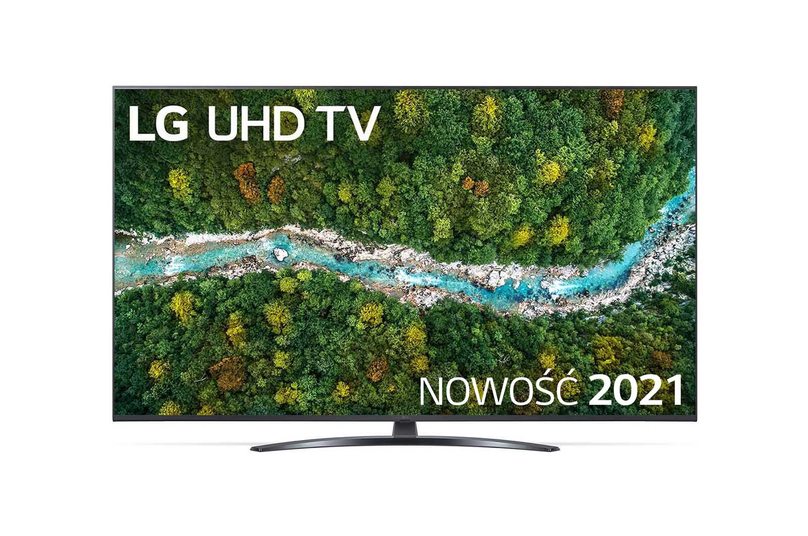 Telewizor LG 65” UHD 4K 2021 AI TV ze sztuczną inteligencją, DVB-T2/HEVC, 65UP7800 65UP78003LB - widok z przodu