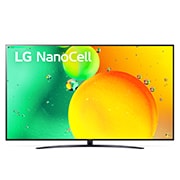 Telewizor LG 75” NanoCell 4K 2022 AI TV ze sztuczną inteligencją, DVB-T2/HEVC, 75NANO76 75NANO763QA - widok z przodu