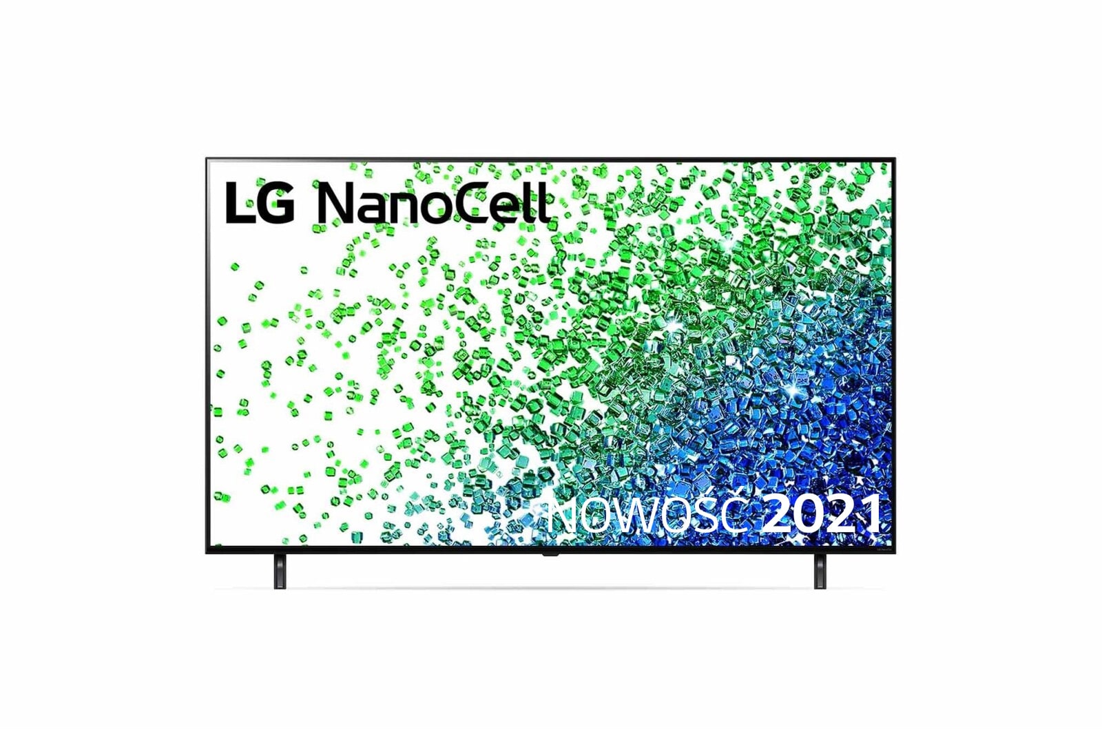 Telewizor LG 75” NanoCell 4K 2021 AI TV ze sztuczną inteligencją, DVB-T2/HEVC, 75NANO80 75NANO803PA - widok z przodu