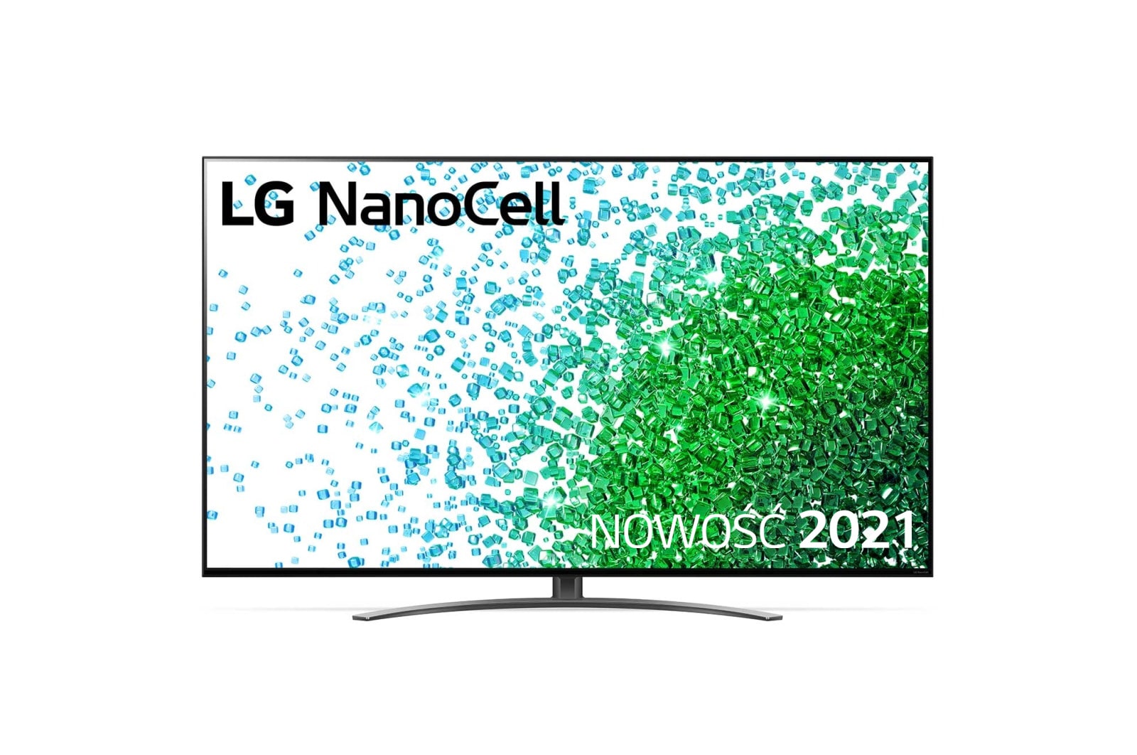 Telewizor LG 75” NanoCell 4K 2021 AI TV ze sztuczną inteligencją, DVB-T2/HEVC, 75NANO81 75NANO813PA - widok z przodu