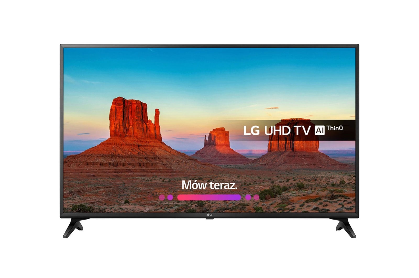 Telewizor LG 75” 4K UHD Smart TV HDR AI TV ze sztuczną inteligencją 75UK6200 75UK6200PLB - widok z przodu
