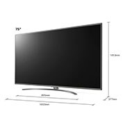 LG Telewizor LG 75” UHD 4K 2020 AI TV ze sztuczną inteligencją, DVB-T2, 75UN8100, 75UN81003LB