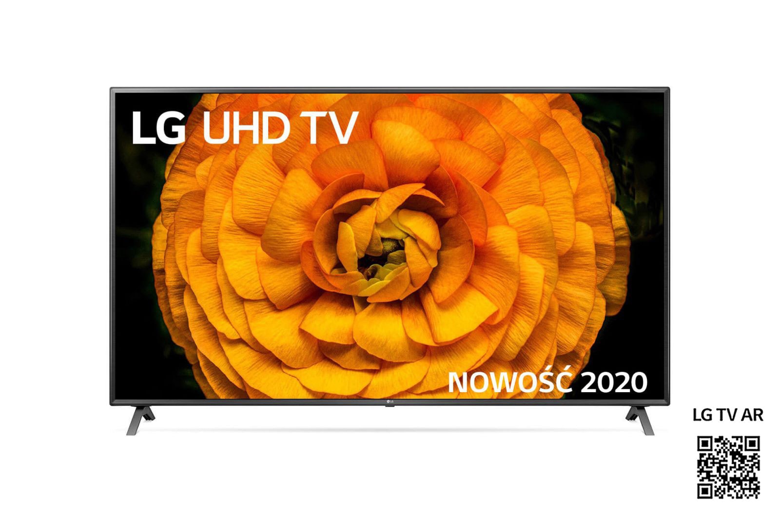 Telewizor LG 75” UHD 4K 2020 Cinema HDR AI TV ze sztuczną inteligencją 75UN85003 75UN85003LA - widok z przodu