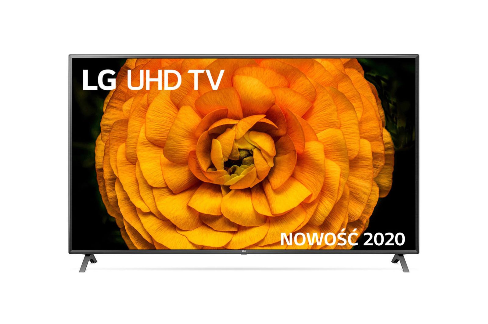 Telewizor LG 86” UHD 4K 2020 Cinema HDR AI TV ze sztuczną inteligencją, DVB-T2, 86UN8500 86UN85003LA - widok z przodu