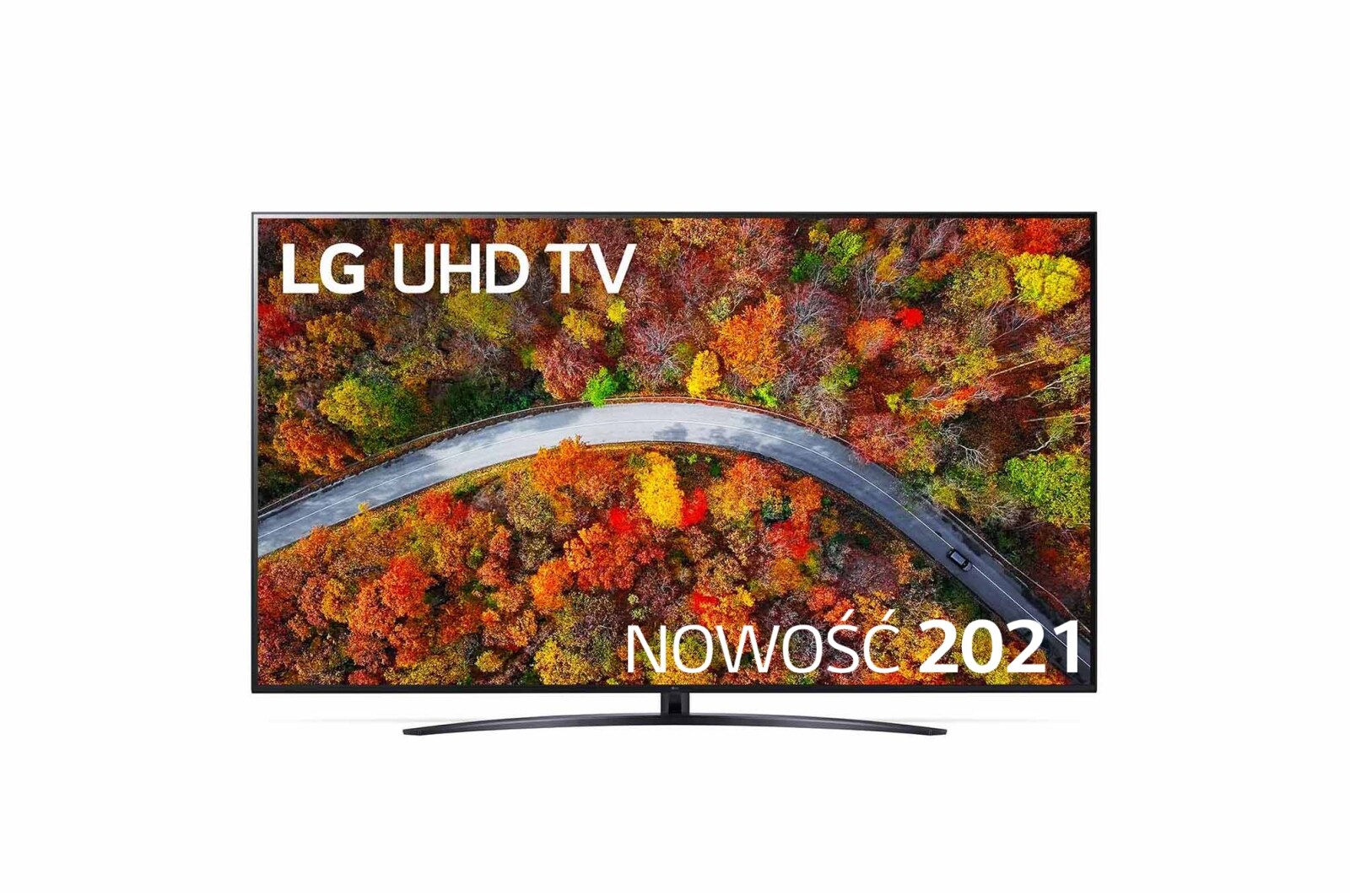  Telewizor LG 75” UHD 4K 2021 AI TV ze sztuczną inteligencją, DVB-T2, 75UP8100 75UP81003LA - widok z przodu