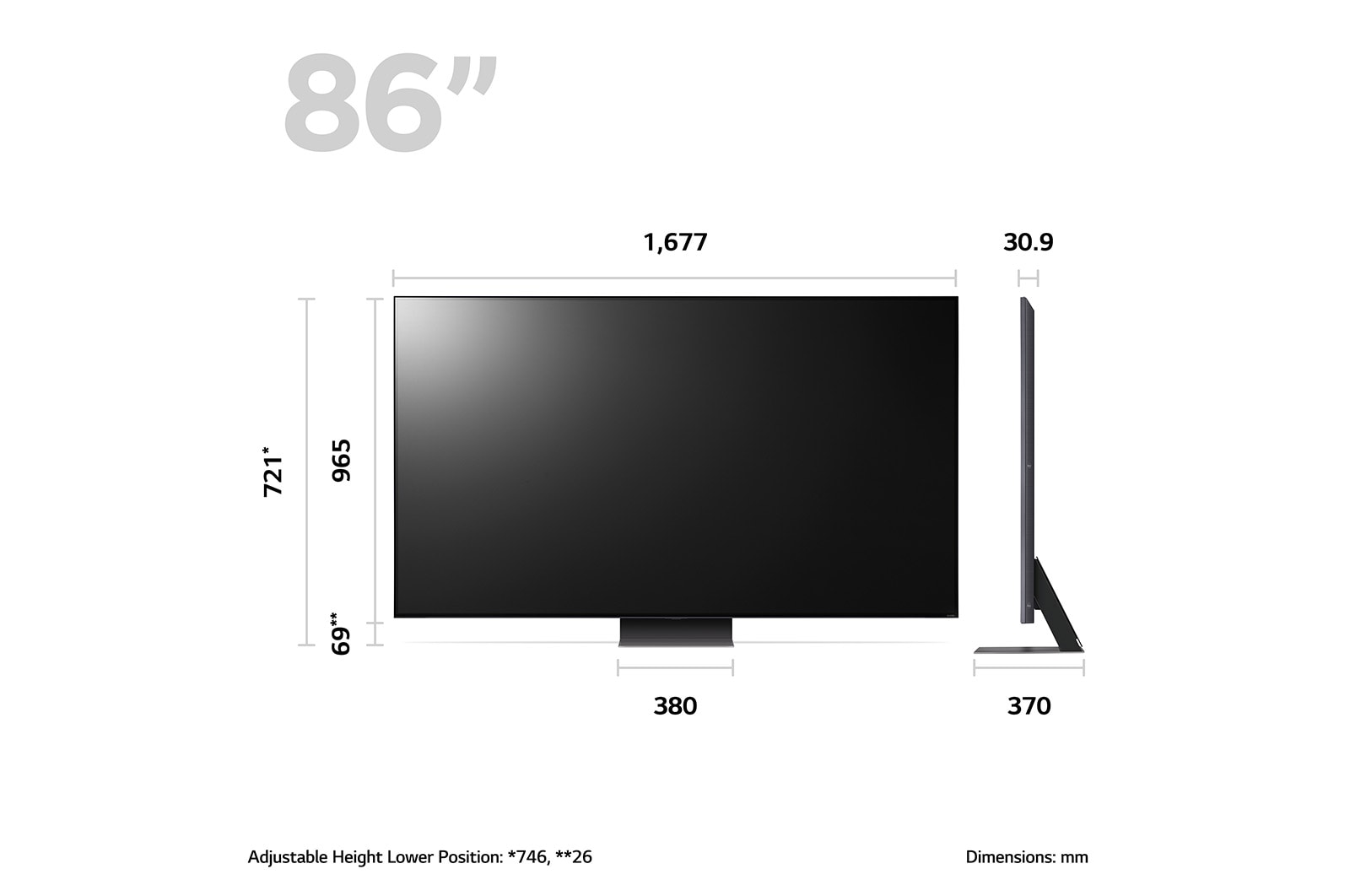 LG Telewizor LG 86” QNED 4K Smart TV ze sztuczną inteligencją, 86QNED81, 86QNED813RE