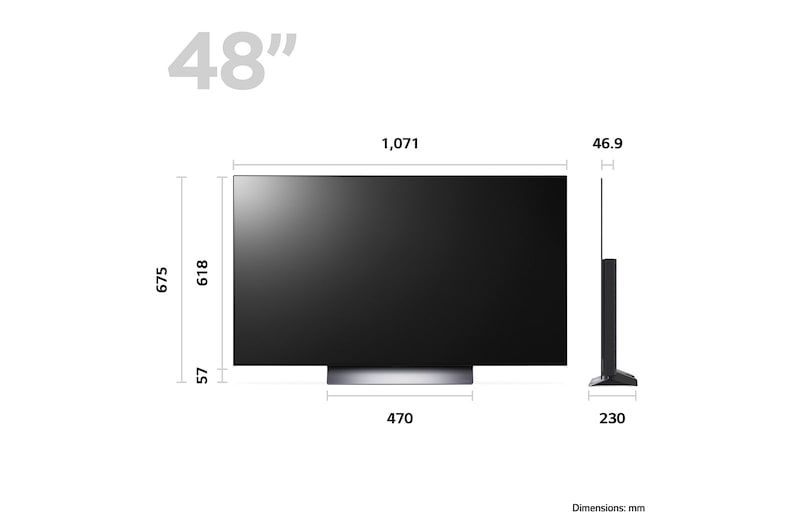 LG Telewizor LG 48” OLED evo 4K Smart TV ze sztuczną inteligencją, 120Hz, OLED48C3, OLED48C31LA