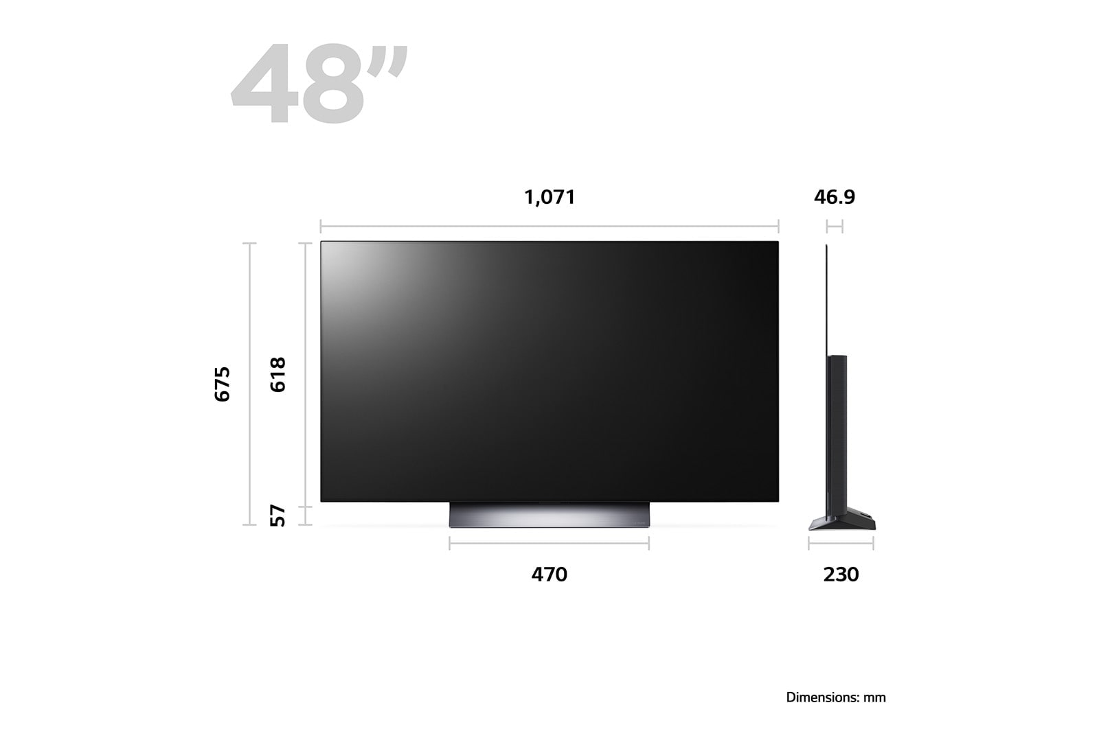 LG Telewizor LG 48” OLED evo 4K Smart TV ze sztuczną inteligencją, 120Hz, OLED48C3, OLED48C32LA