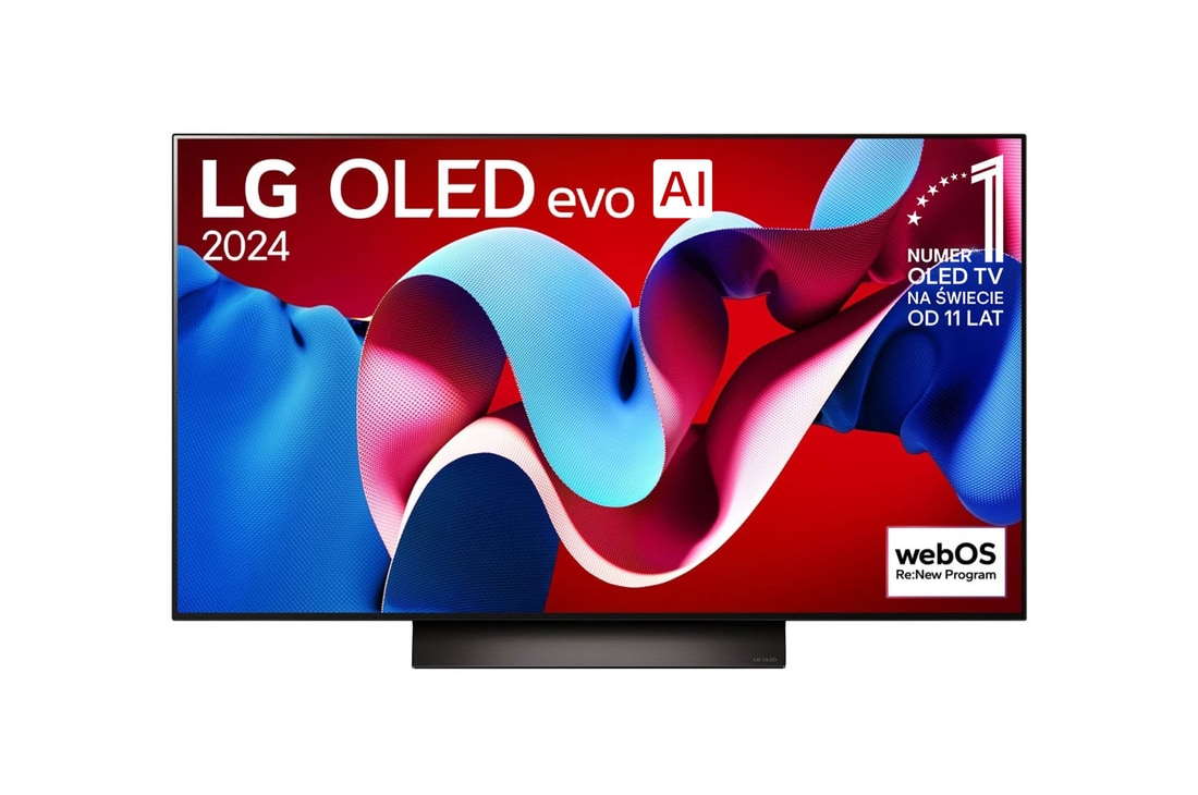 Telewizor LG OLED evo C4 AI 4K Smart TV 2024 48-calowy OLED48C44LA z procesorem alpha 9 AI 7 generacji