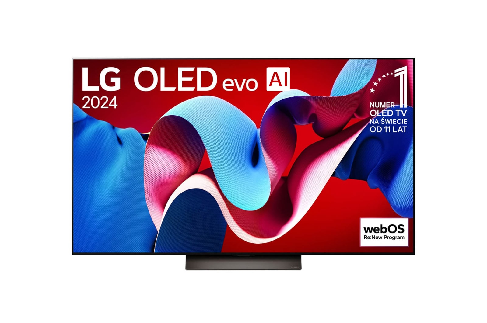Telewizor LG OLED evo C4 AI 4K Smart TV 2024 55-calowy OLED55C45LA z procesorem alpha 9 AI 7 generacji 