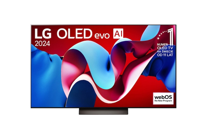 Telewizor LG OLED evo C4 AI 4K Smart TV 2024 55-calowy OLED55C45LA z procesorem alpha 9 AI 7 generacji