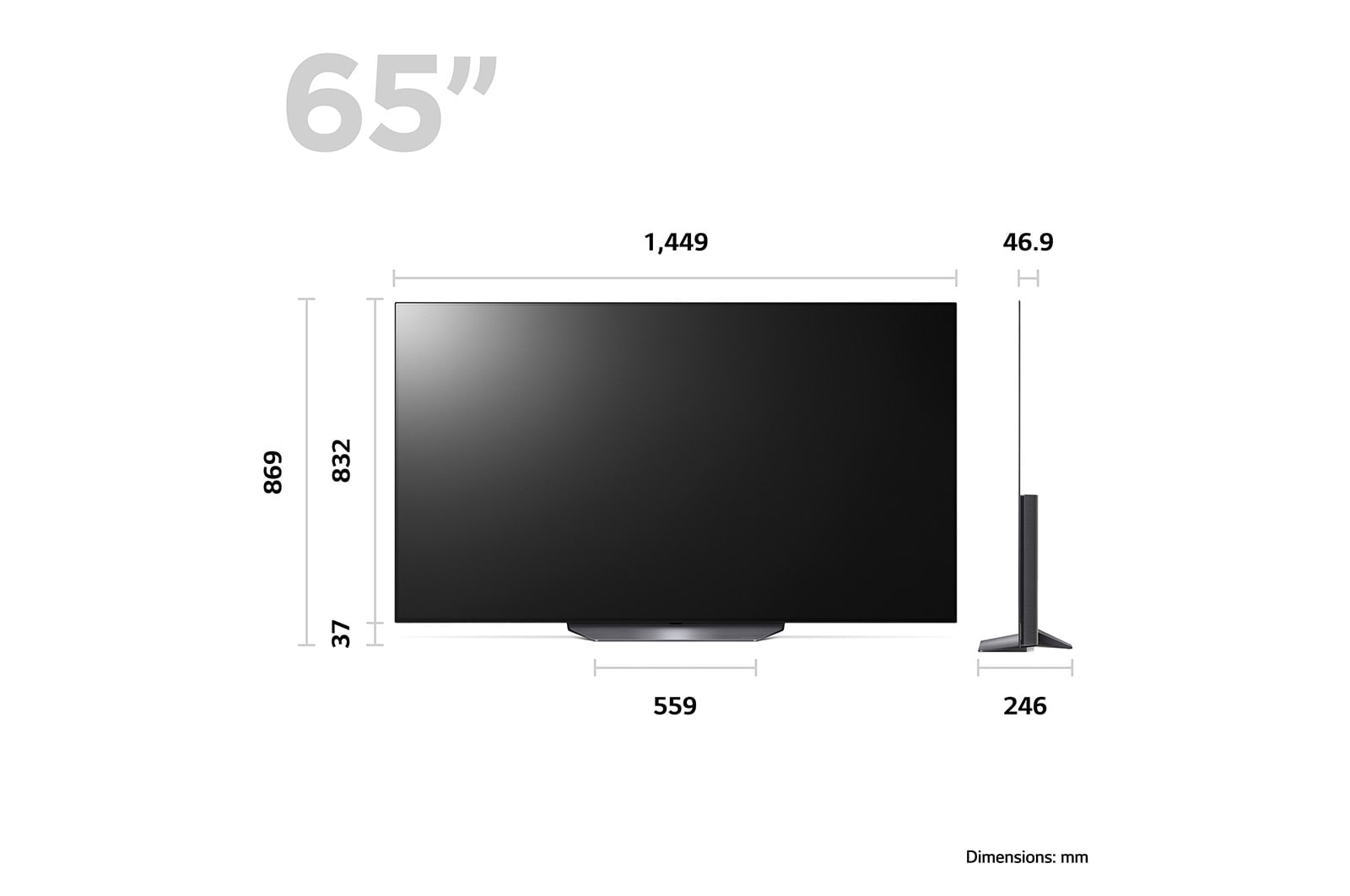 LG Telewizor LG 65” OLED 4K Smart TV ze sztuczną inteligencją, 120Hz, OLED65B3, OLED65B33LA