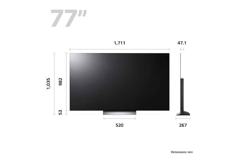 LG Telewizor LG 77” OLED evo 4K Smart TV ze sztuczną inteligencją, 120Hz, OLED77C3, OLED77C32LA
