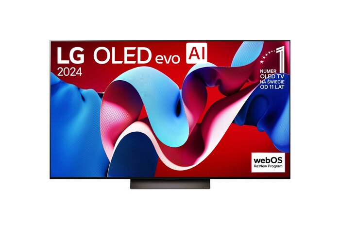 Telewizor LG OLED evo C4 AI 4K Smart TV 2024 77-calowy OLED77C45LA z procesorem alpha 9 AI 7 generacji