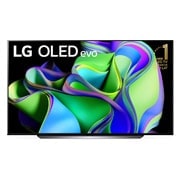 Widok z przodu telewizora LG OLED evo, napis Od 11 lat telewizor OLED nr 1 na świecie oraz soundbar pod spodem. 