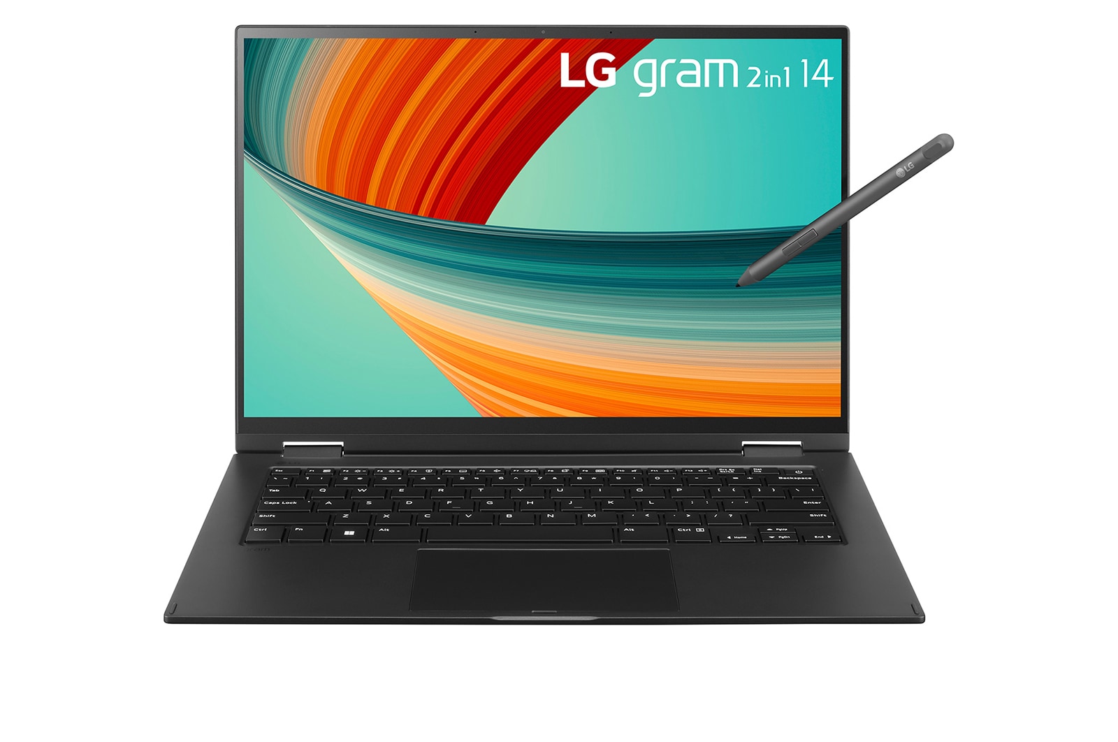 LG Laptop LG gram 2in1 14'' 2023 z dotykowym ekranem 16:10, Windows 11 Home, SSD 512GB M.2(NVME), 16GB, Intel Evo z procesorem Intel® Core™ i5 13. generacji, 14T90R, kolor czarny, 14T90R-G.AA55Y