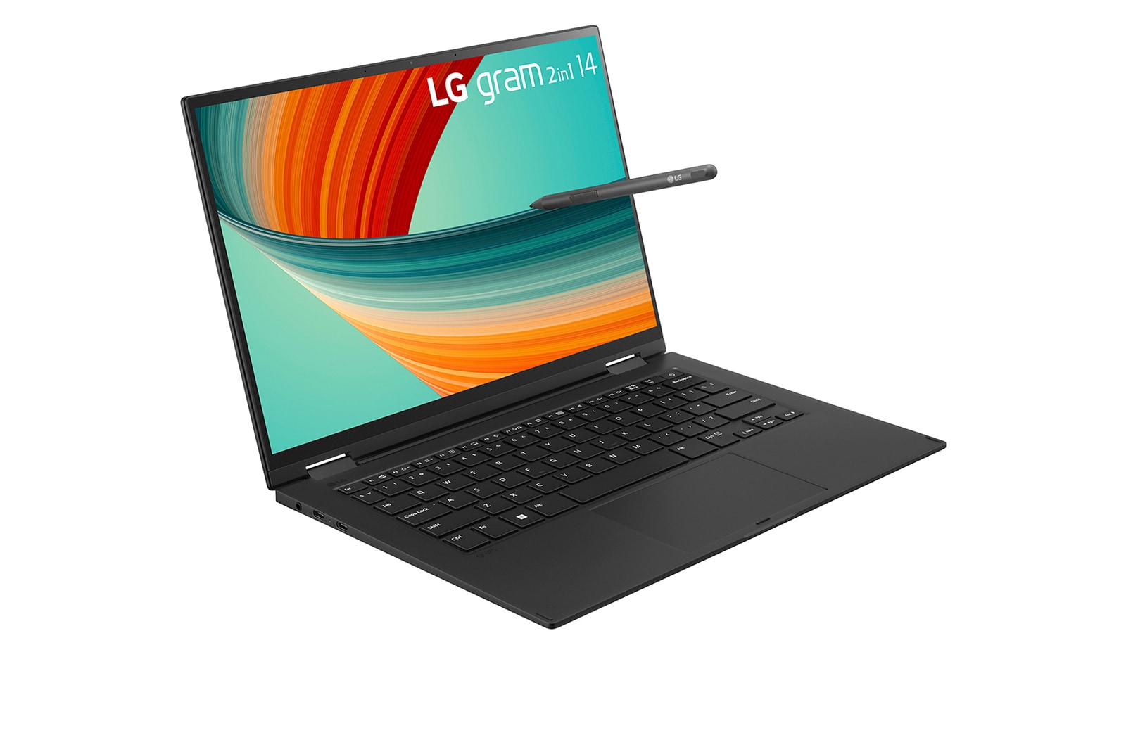 LG Laptop LG gram 2in1 14'' 2023 z dotykowym ekranem 16:10, Windows 11 Home, SSD 512GB M.2(NVME), 16GB, Intel Evo z procesorem Intel® Core™ i5 13. generacji, 14T90R, kolor czarny, 14T90R-G.AA55Y