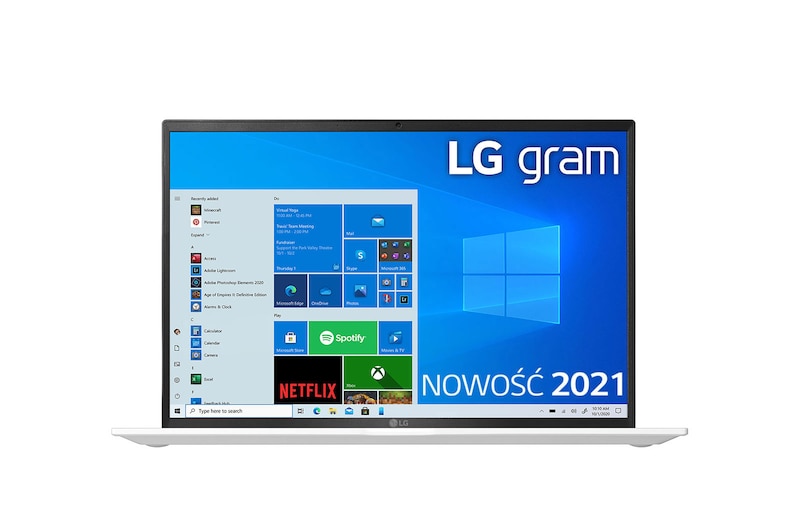 LG Ultrabook LG gram 14" 2021, Windows 10 Home, SSD 512GB, 16GB, Intel Evo z procesorem Intel® Core™ i5 11 generacji, 14Z90P-G, kolor biały, 14Z90P-G.AA54Y