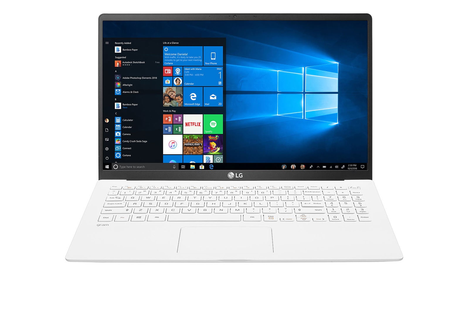 LG Ultrabook LG gram 15,6" 2020, Biały, SSD 256GB, Waga 1120g, Procesor Intel 10. Generacji 15Z90N-V, 15Z90N-V