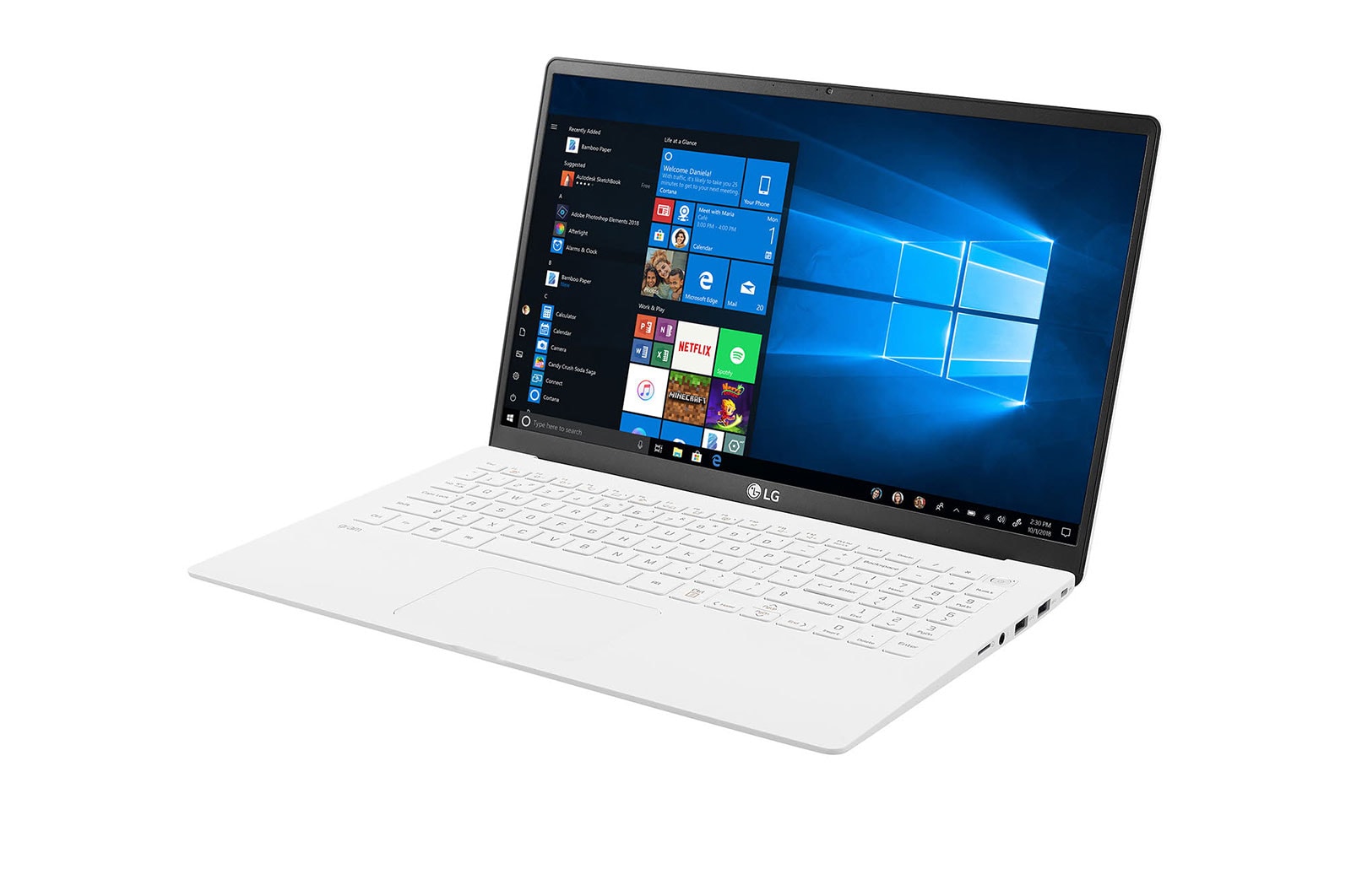 LG Ultrabook LG gram 15,6" 2020, Biały, SSD 256GB, Waga 1120g, Procesor Intel 10. Generacji 15Z90N-V, 15Z90N-V