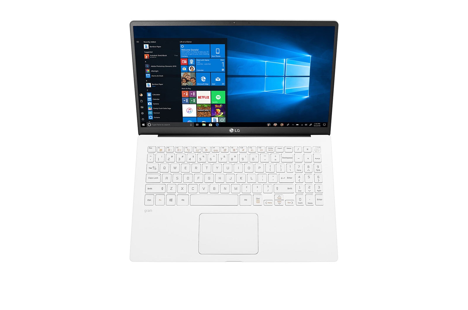 LG Ultrabook LG gram 15,6" 2020, Biały, SSD 256GB, Waga 1120g, Procesor Intel 10. Generacji 15Z90N-V, 15Z90N-V