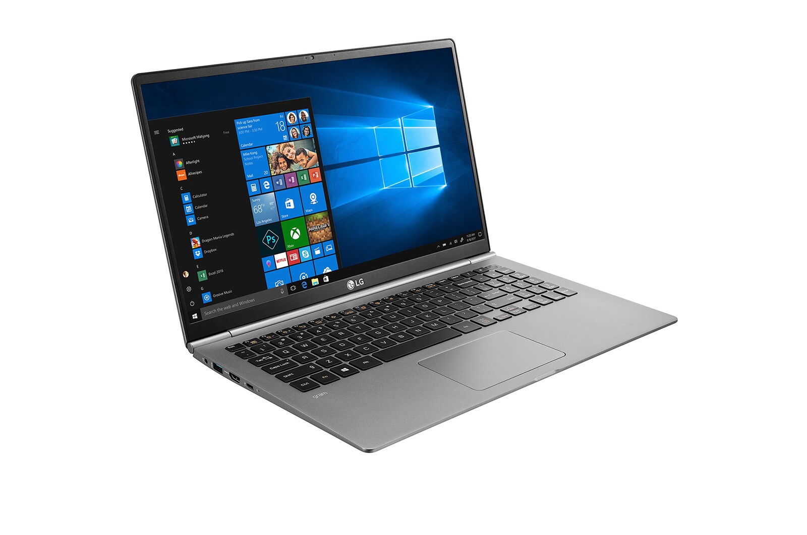 LG gram 15,6" - Srebrny, SSD 256GB, Waga 1099g, Czas pracy do 21.5 godz, Intel® Core™ i5-8265U., 15Z990-V