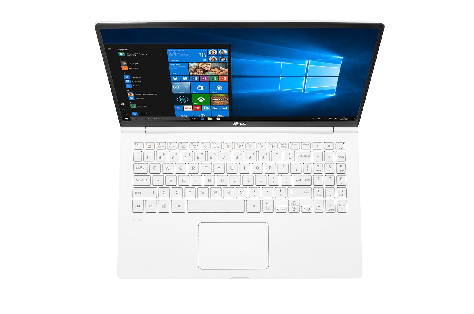 LG gram 15,6" - Biały, SSD 512GB, Waga 1099g, Czas pracy do 21.5 godz, Intel® Core™ i5-8265U., 15Z990-V