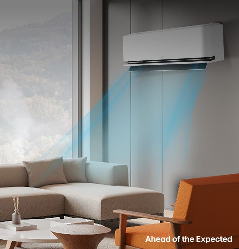 Klimatyzator LG DUALCOOL S1 Premium chłodzący nowoczesny salon – komfort przez cały rok